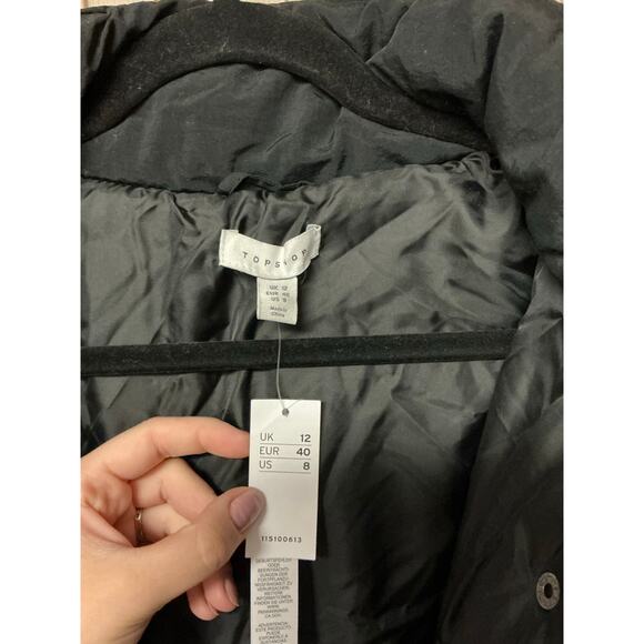 Topshop Women's Tie Detail Puffer Jacket Size 8 - Picture 7 of 9